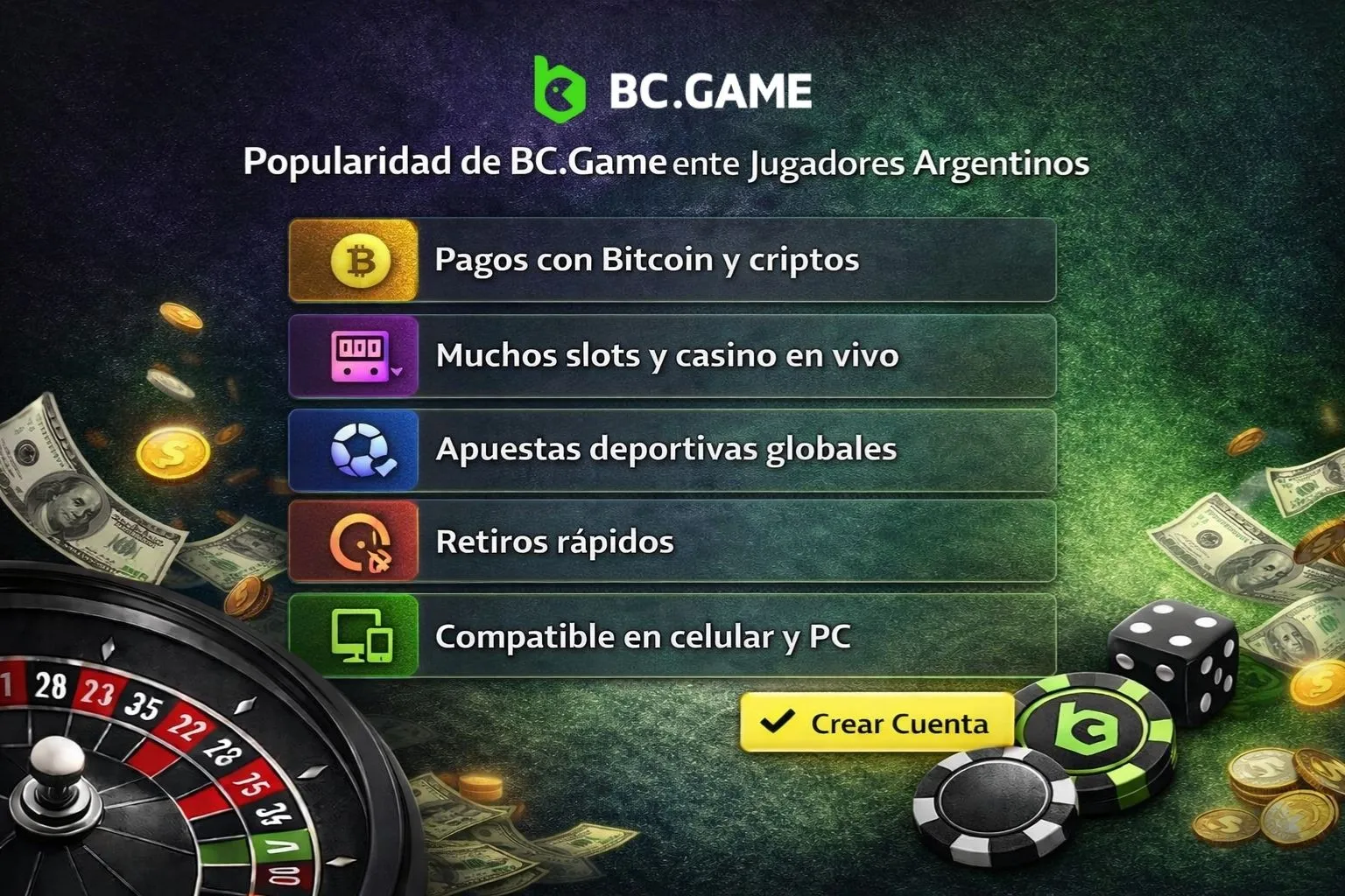 Popularidad de BC.Game entre Jugadores Argentinos