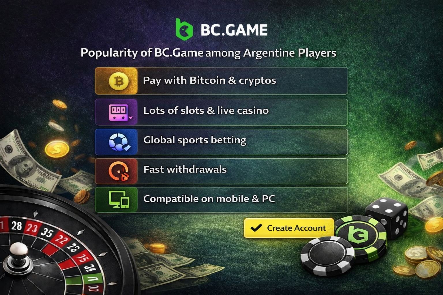 Popularity of BC.Game Among Argentine Players